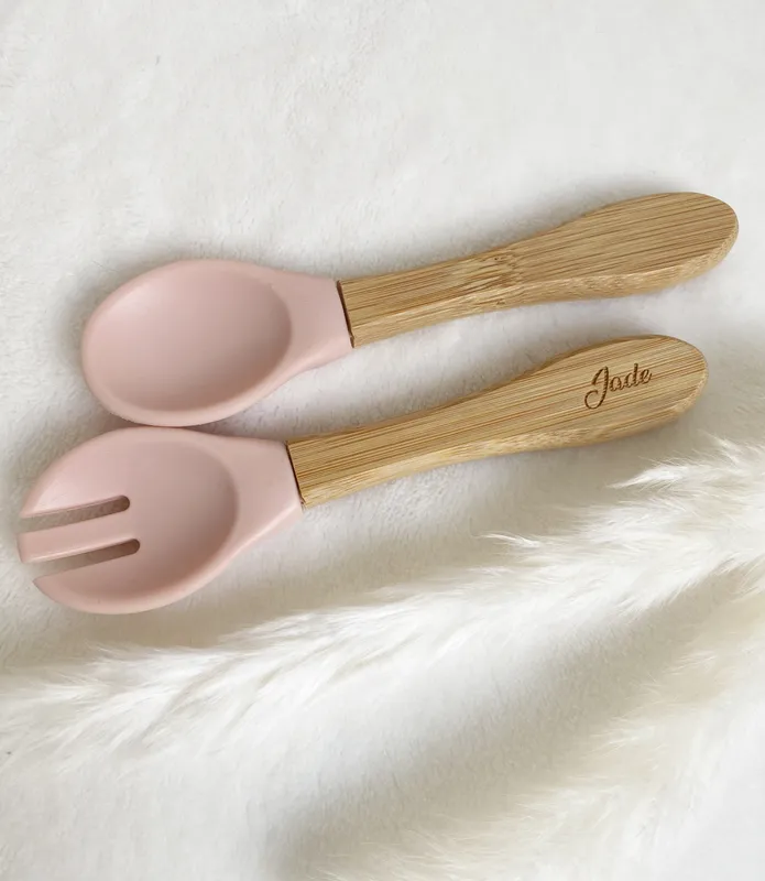 Set de repas Rose poudré (sans la gravure) – Image 2