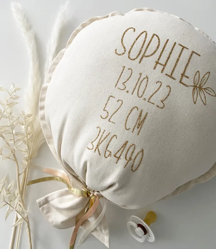 Ballon naturel motif feuille dorée – Image 2