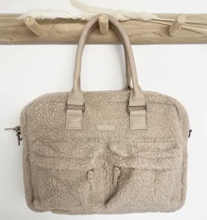 Sac à langer et tapis sherpa beige